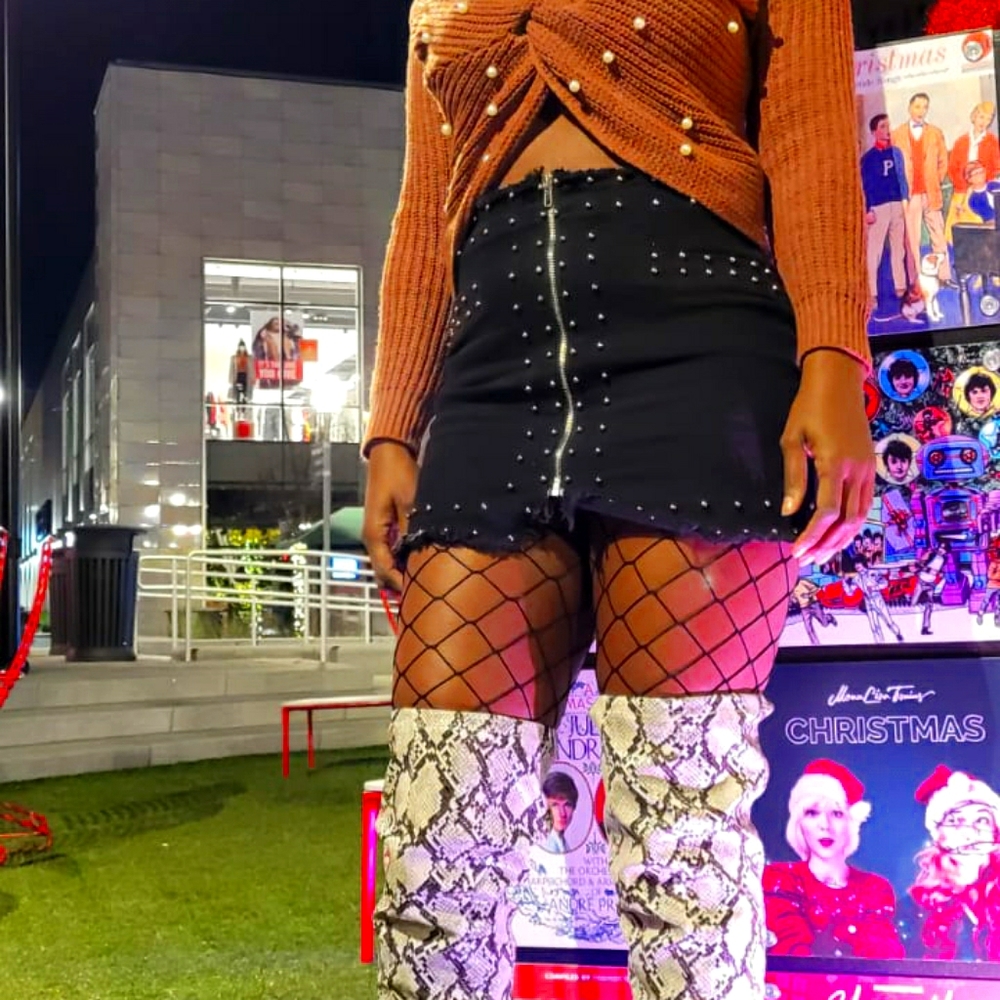 Black fishnet stockings